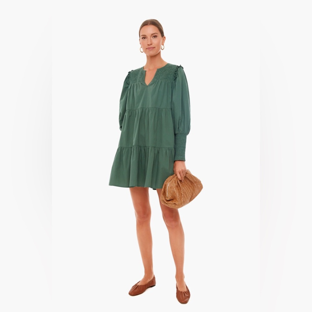 Tuckernuck. Pomander Place. Ceci Dress. Jaguar Green. Size Small.